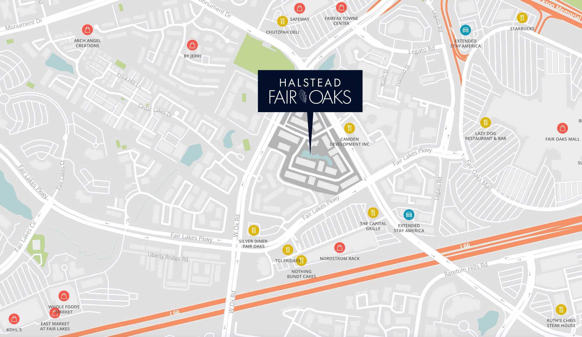 Map graphic depicting Halstead Countryside's location 