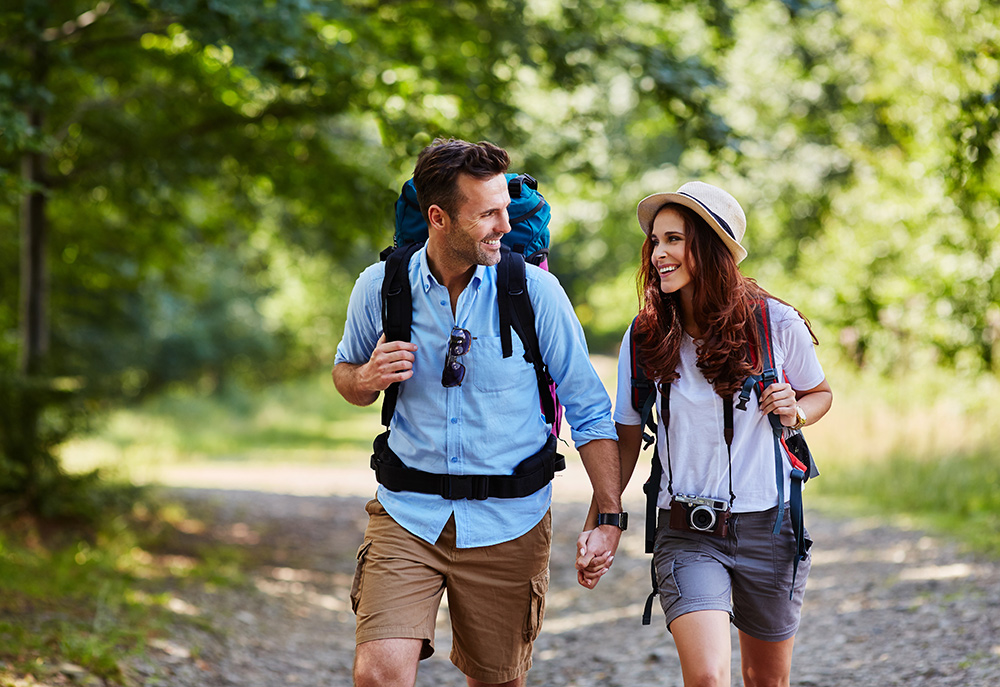 A couple hikes in the woods in the summer in Manchester